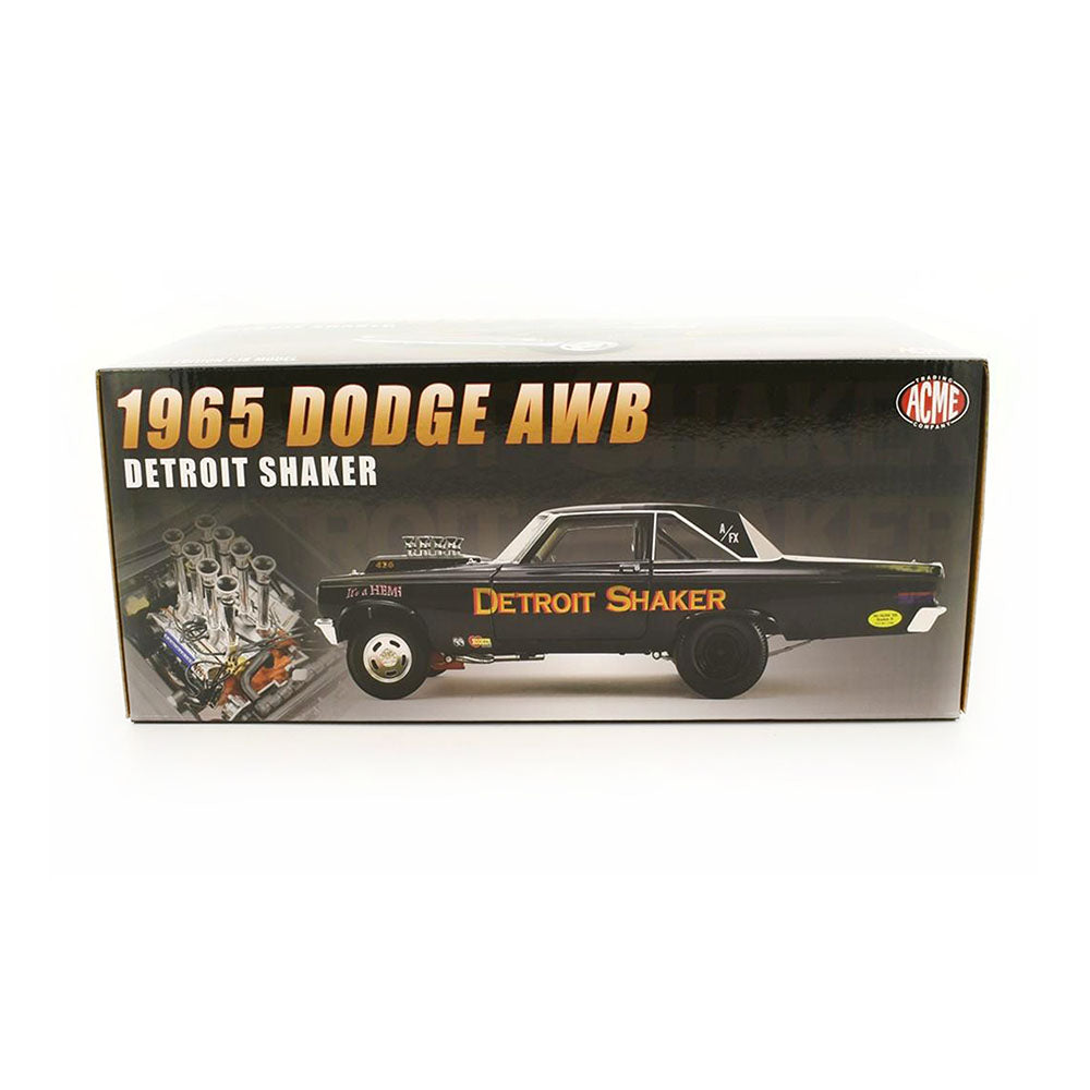 Acme Licensed 1:18 Scale Detroit Shaker Dodge AWB 1965 Diecast Model Car Black