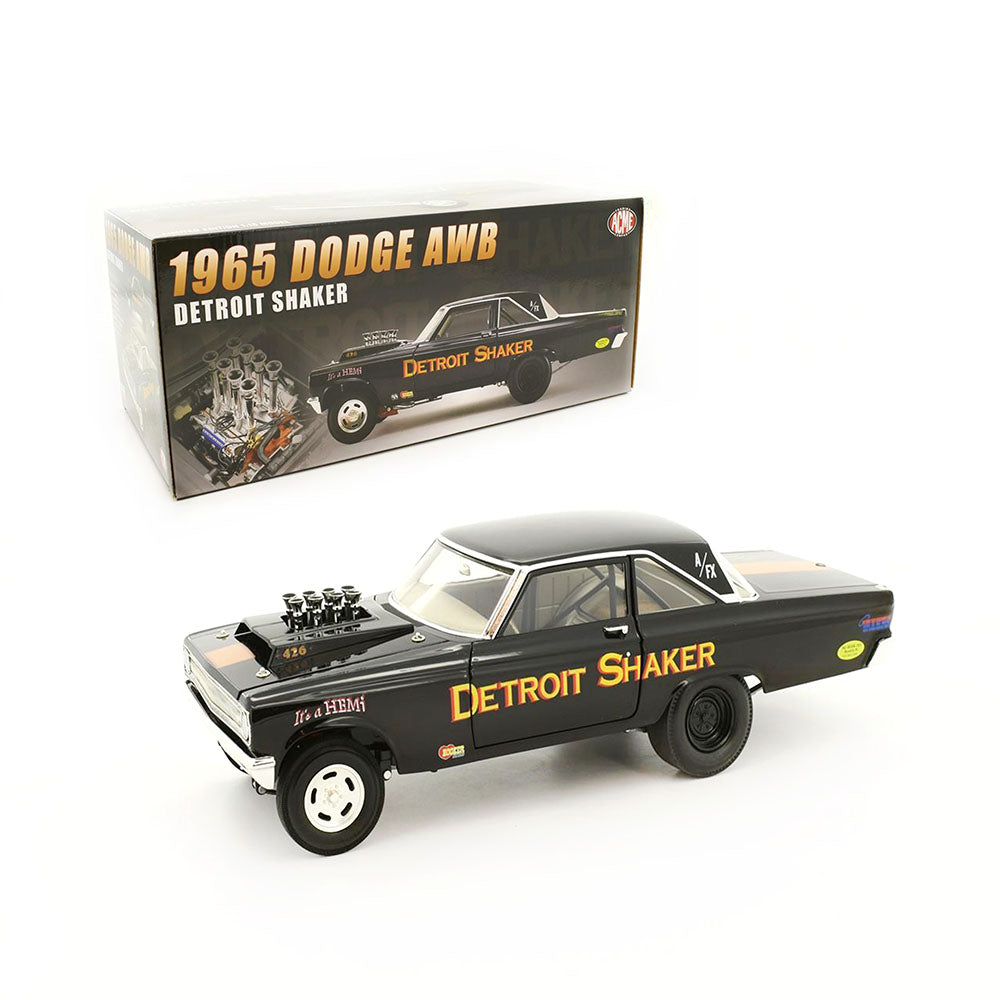 Acme Licensed 1:18 Scale Detroit Shaker Dodge AWB 1965 Diecast Model Car Black