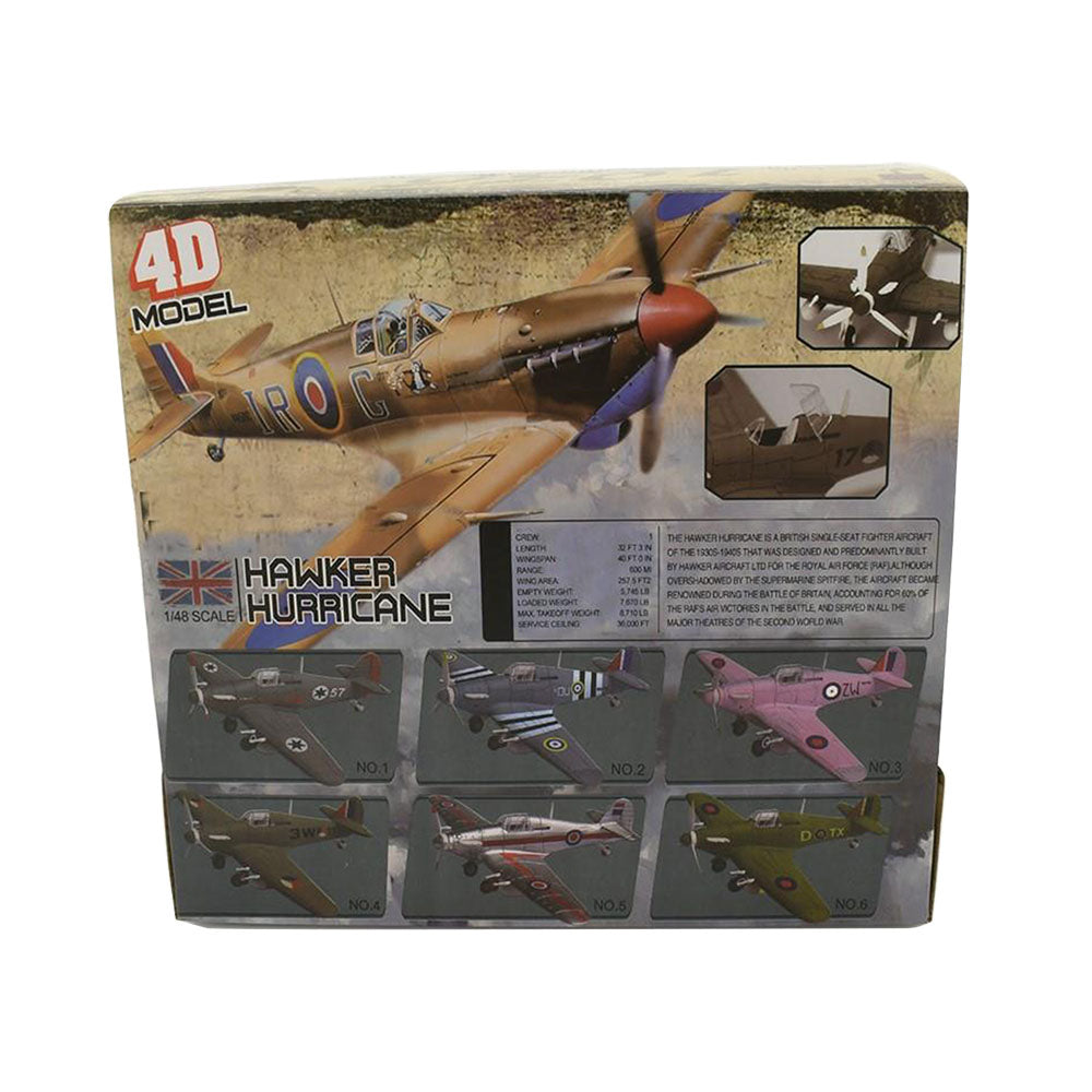 Golden Wheel 1:48 Scale WWII Planes Plastic Kits 6pc Hawker Hurricane Model Toy