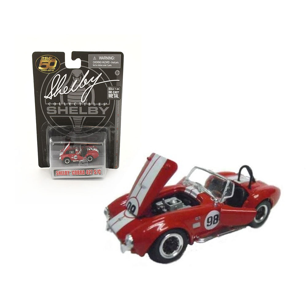 Shelby Licensed 1:64 Scale Shelby Cobra 427 S C #98 Diecast Model Car Red