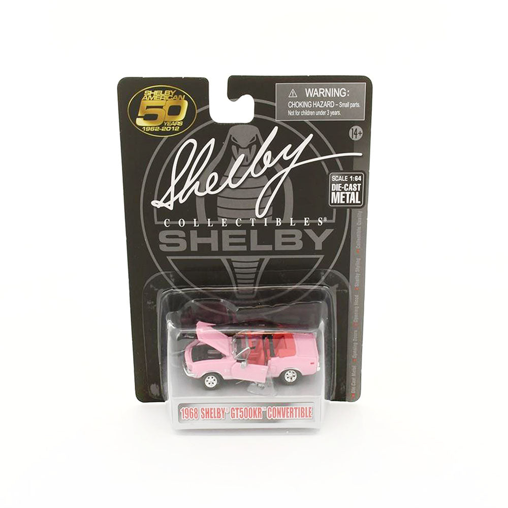 Shelby Licensed 1:64 Scale Shelby GT500KR Convertible 1968 Diecast Model Car Pink