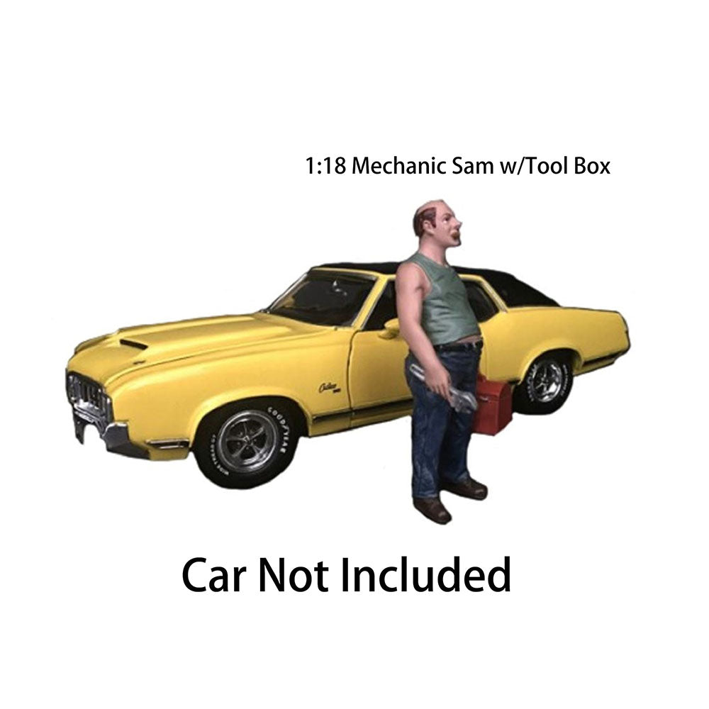 American Diorama 1:18 Scale Sam With Tool Box Mechanic Figure Accessory Model Toy