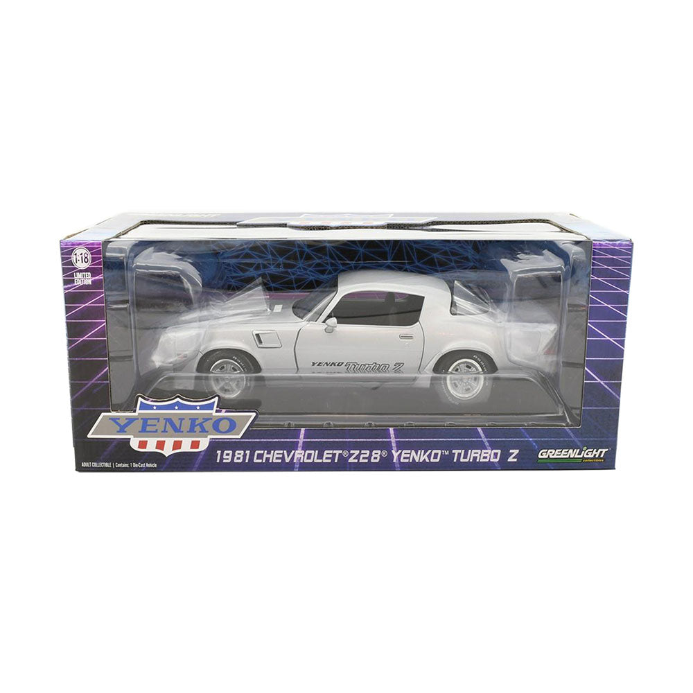 Greenlight Licensed 1:18 Scale Chevrolet Z28 Yenko Turbo Z 1981 Diecast Model Car Silver