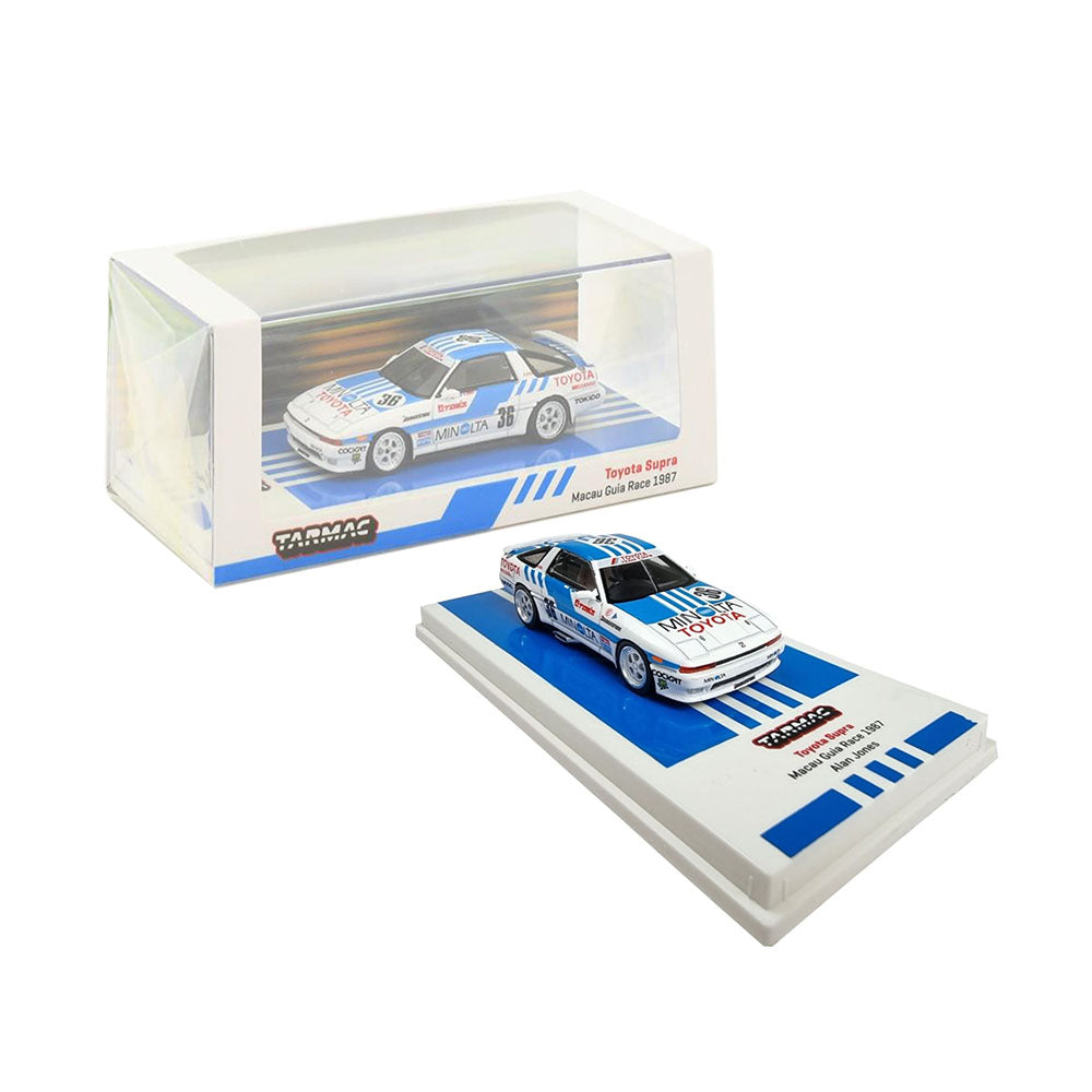 Tarmac Works Licensed 1:64 Scale Alan Jones Toyota Supra MA70 Macau Guia Race 1987 Diecast Model Car