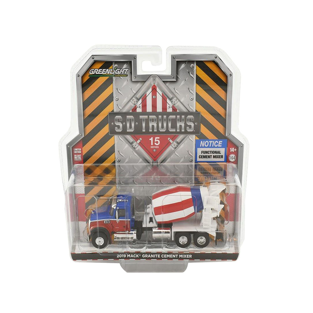 Greenlight Licensed 1:64 Scale Mack Granite Cement Mixer 2019 Diecast Model Truck