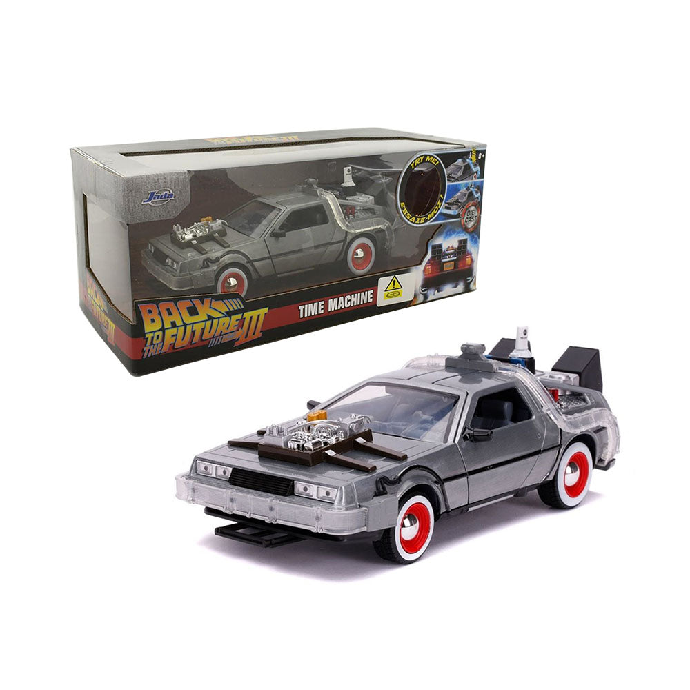 Jada Toys 1:24 Scale Back to the Future Part III Movie Diecast Model Car Metal Grey