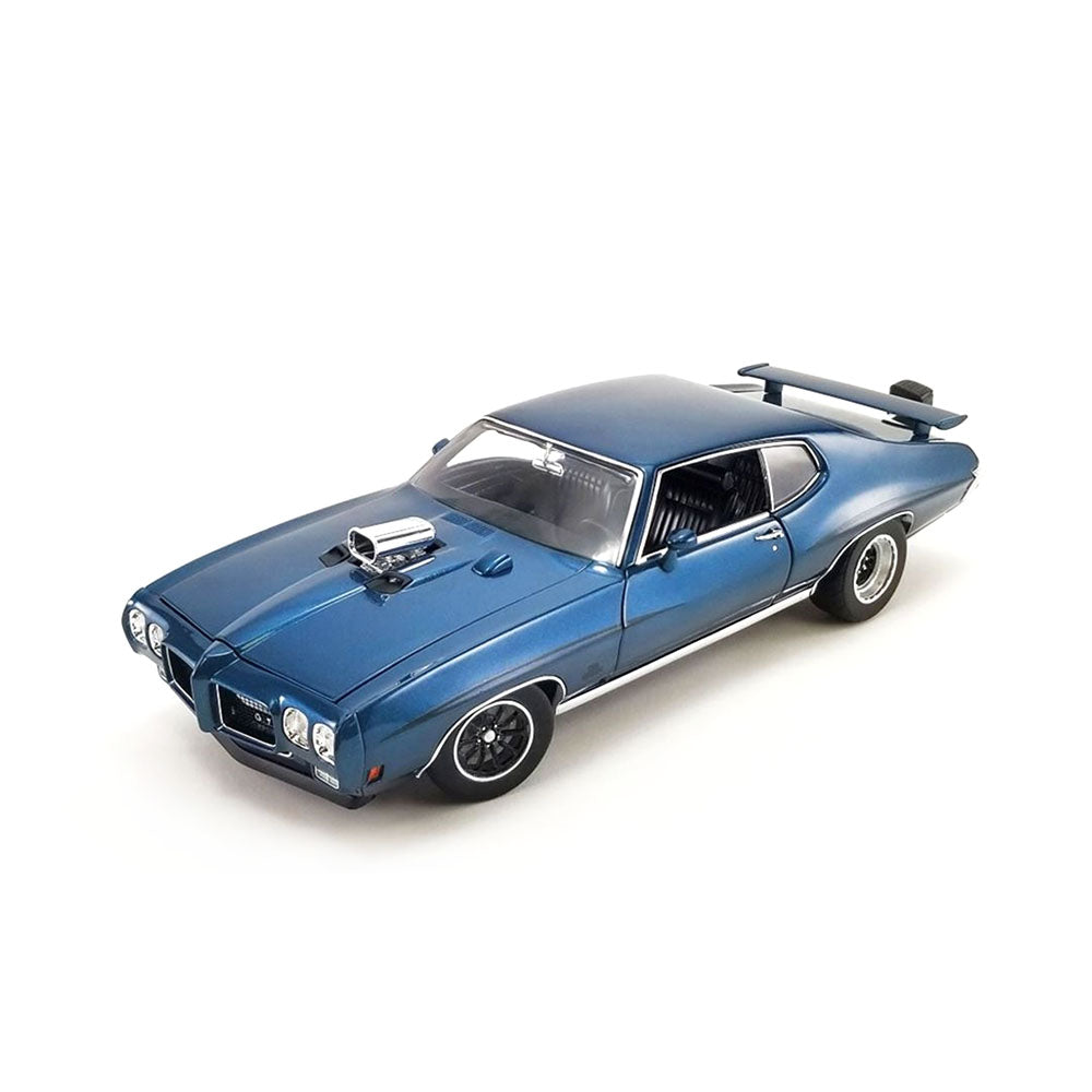 Acme Licensed 1:18 Scale Pontiac GTO Judge Drag Outlaws Nice 1970 Diecast Model Car Blue