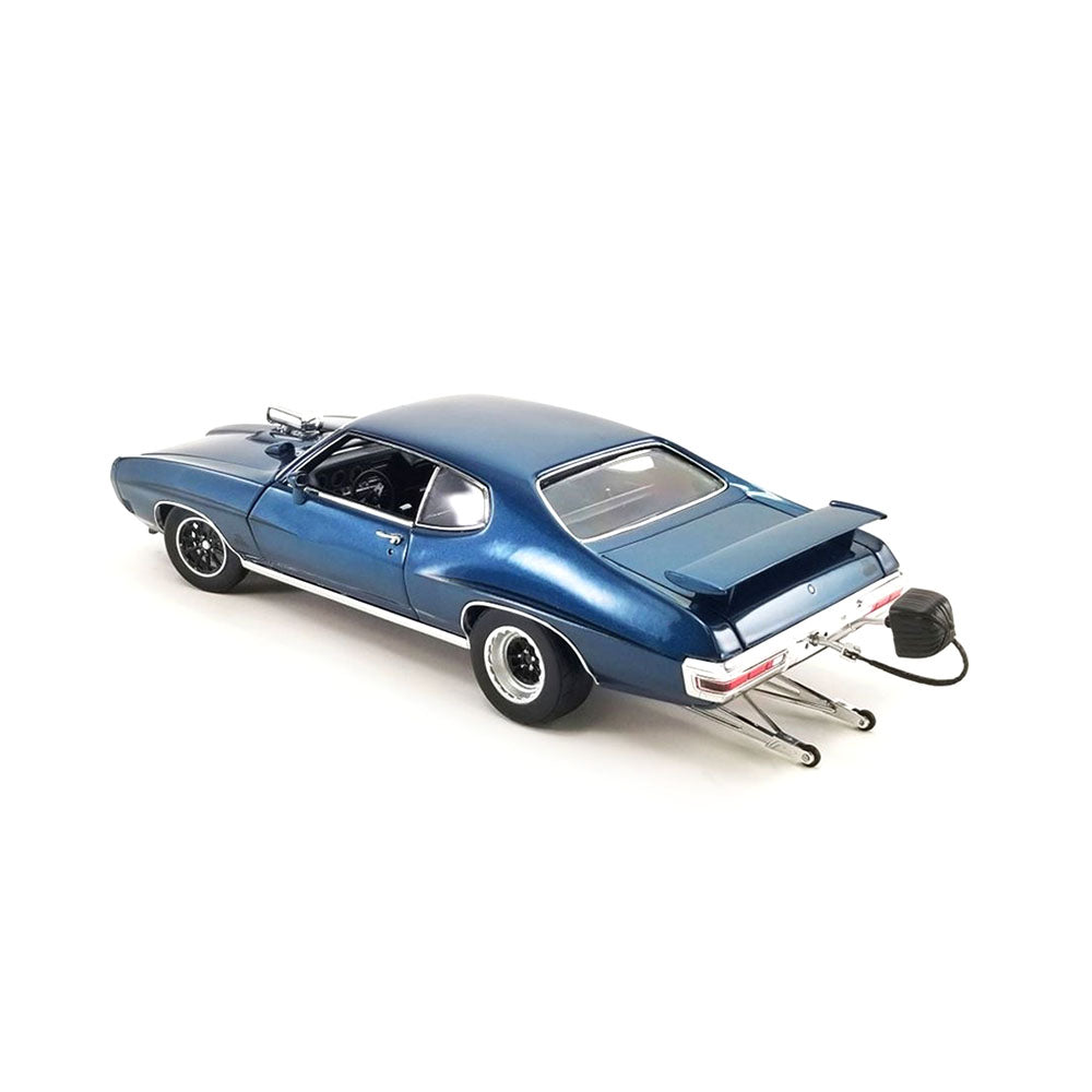 Acme Licensed 1:18 Scale Pontiac GTO Judge Drag Outlaws Nice 1970 Diecast Model Car Blue