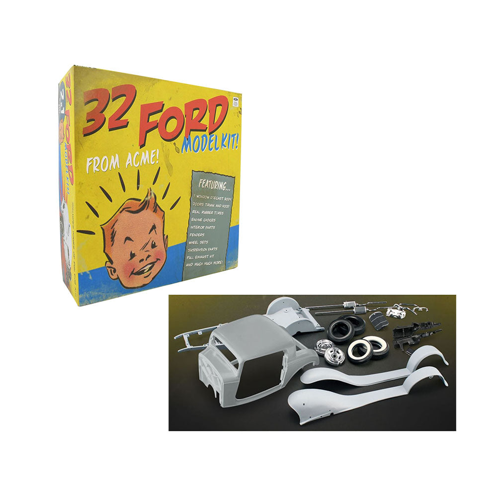 Acme Licensed 1:18 Scale 1932 Ford Three Window Metal Diecast Model Kit Toy