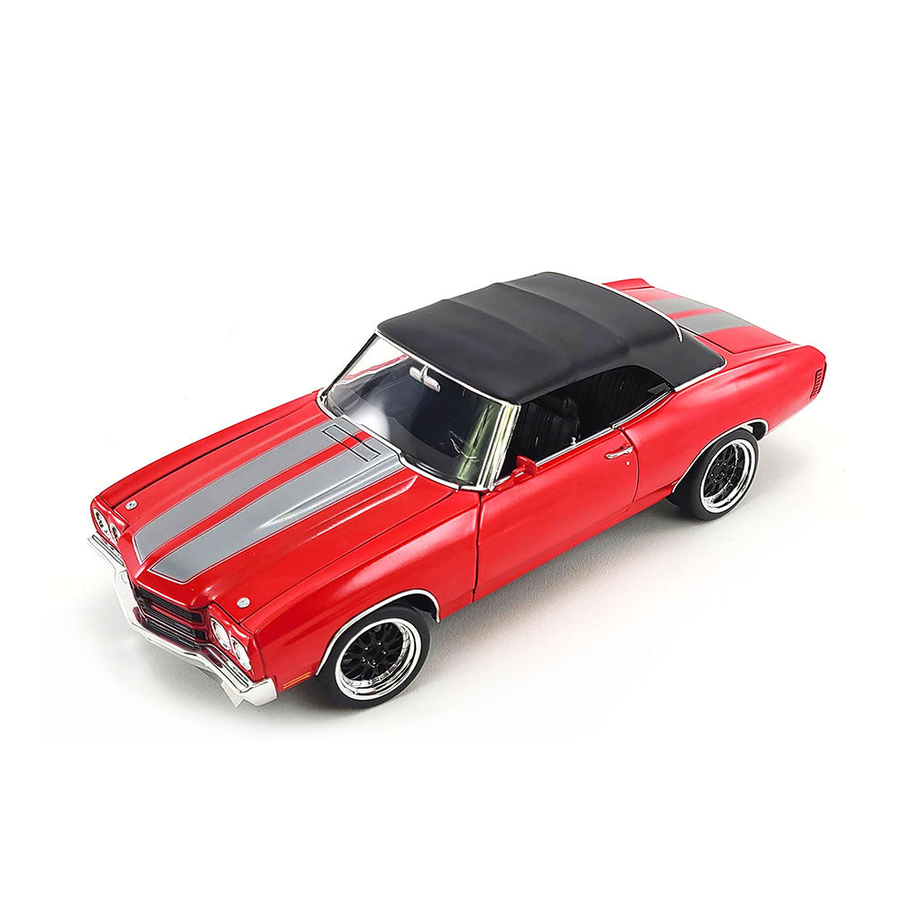 Acme Licensed 1:18 Scale Chevrolet Chevelle Convertible Restomod 1970 Diecast Model Car Red