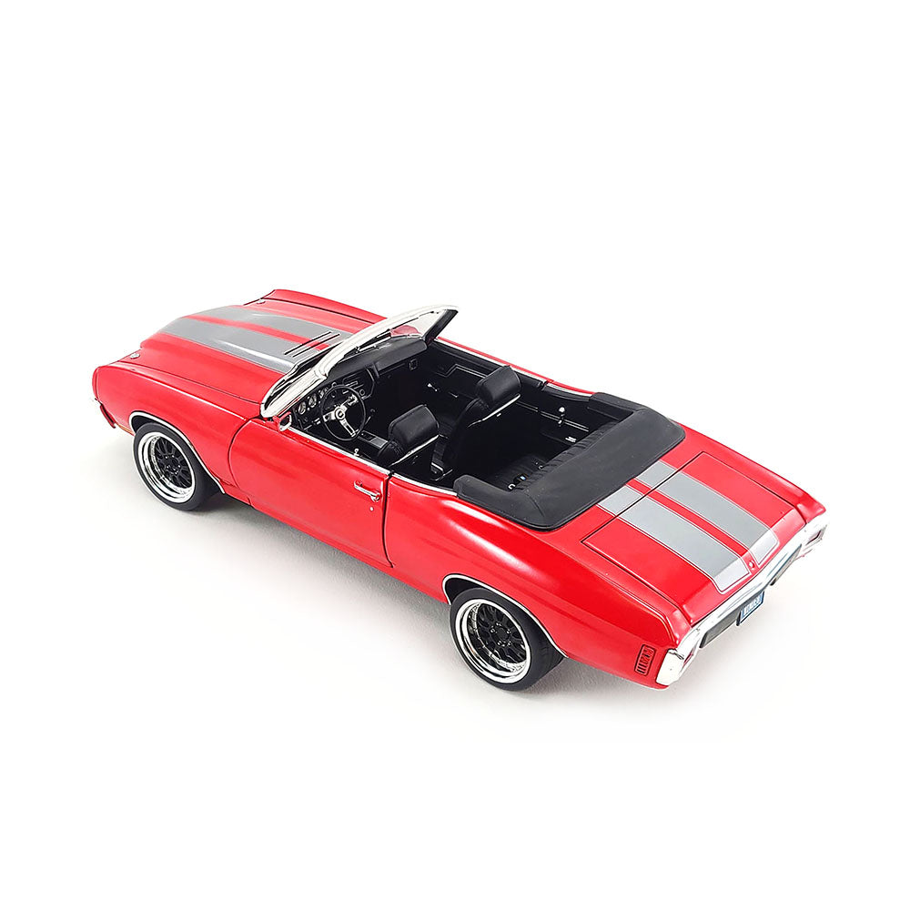 Acme Licensed 1:18 Scale Chevrolet Chevelle Convertible Restomod 1970 Diecast Model Car Red