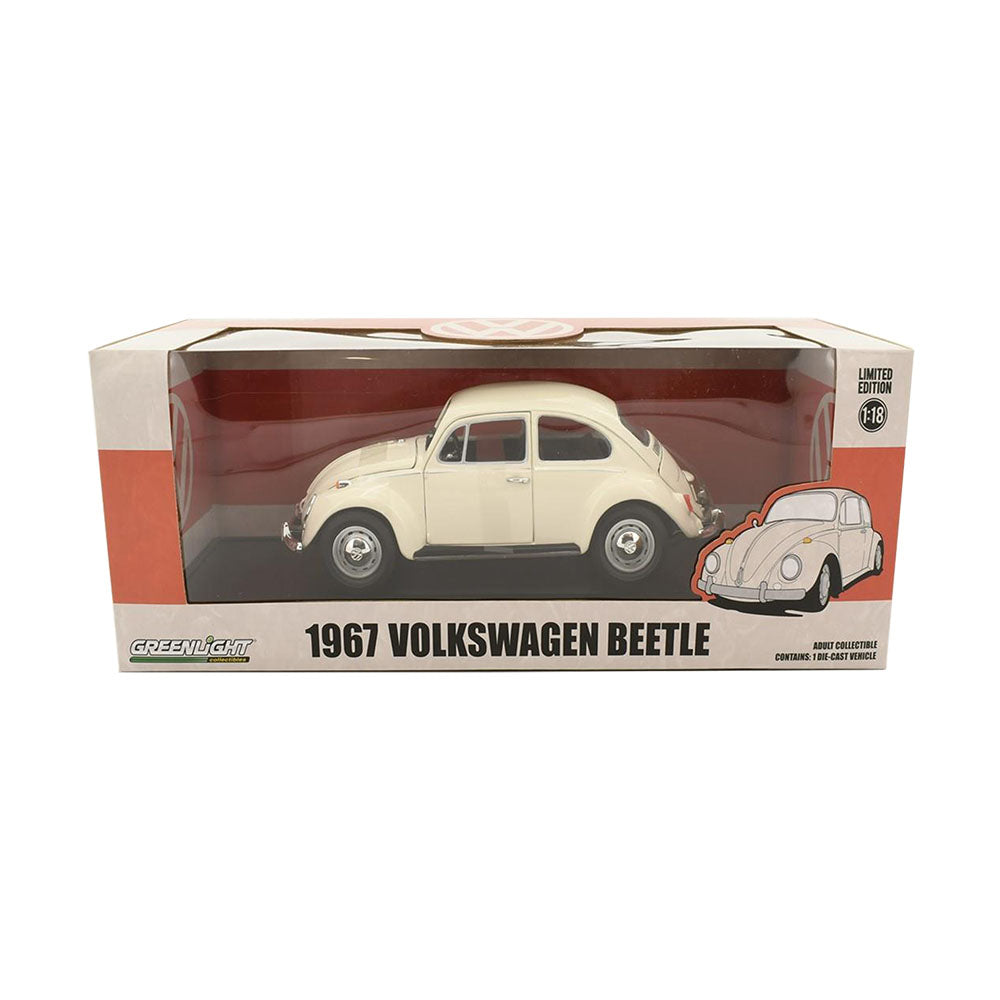 Greenlight Licensed 1:18 Scale Volkswagen Beetle Right Hand Drive 1967 Model Car White