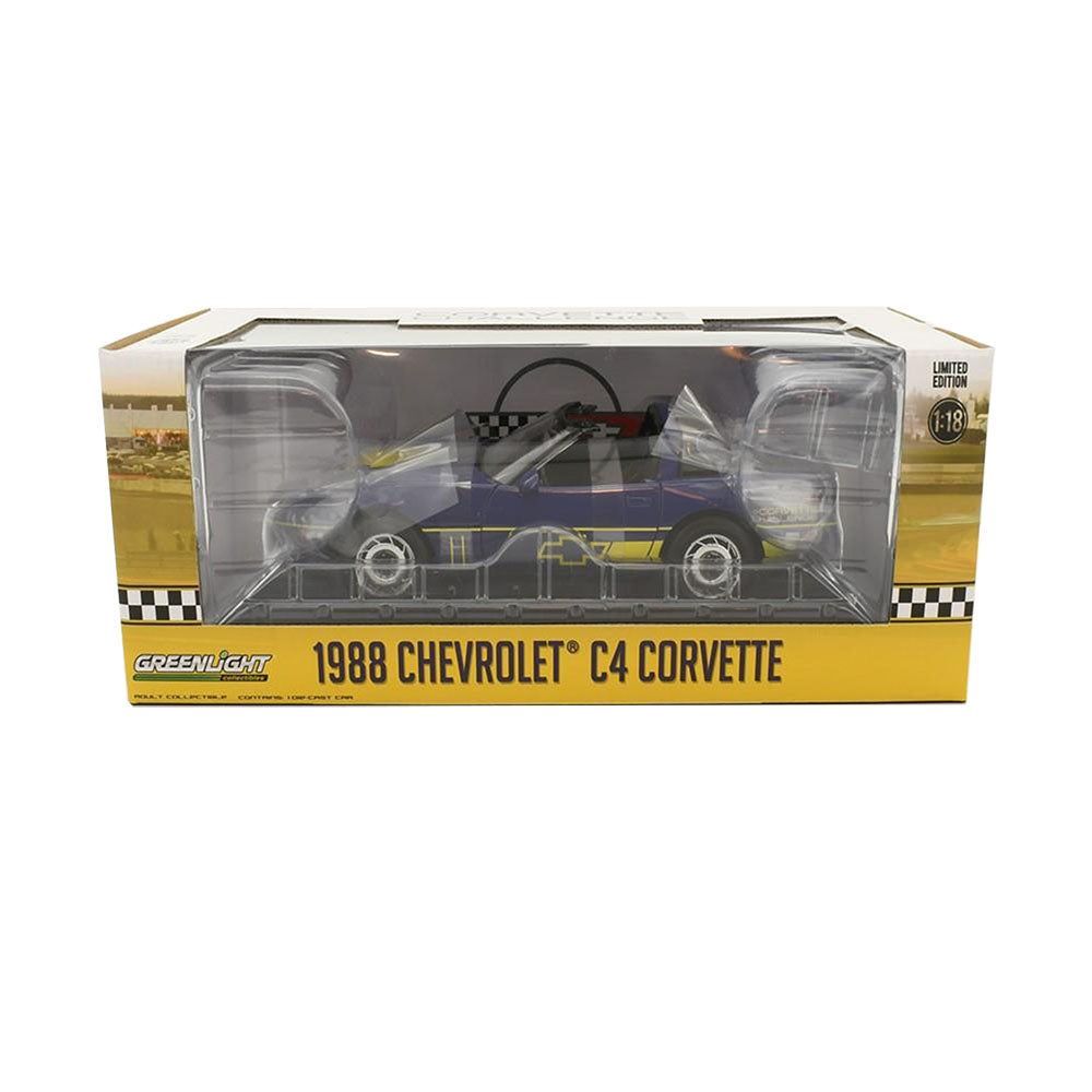 Greenlight Licensed 1:18 Scale Chevrolet Corvette C4 Challenge Race Car 1988 Diecast Model Toy