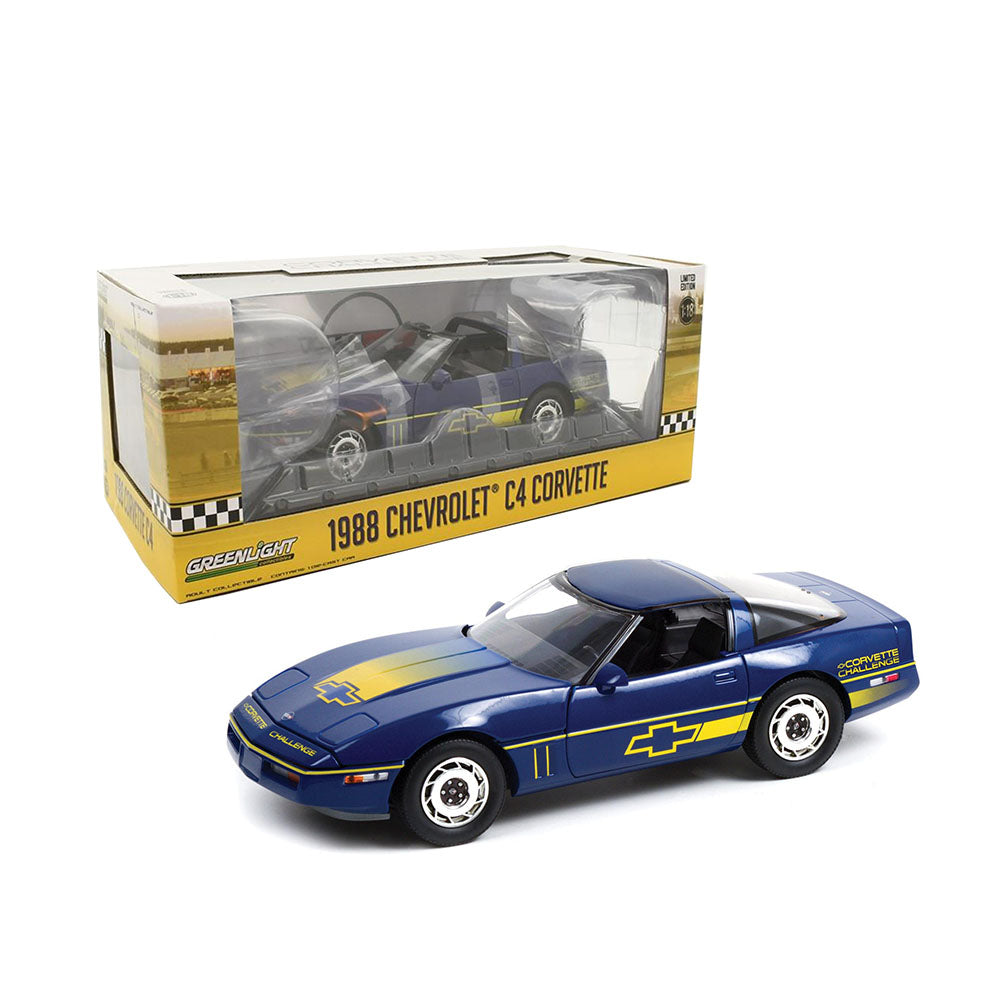 Greenlight Licensed 1:18 Scale Chevrolet Corvette C4 Challenge Race Car 1988 Diecast Model Toy