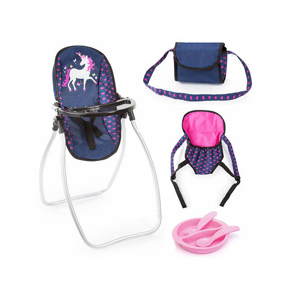 Bayer Vario 9 in 1 Doll Accessories Set Pink Hearts & Unicorn Kids Toy Set