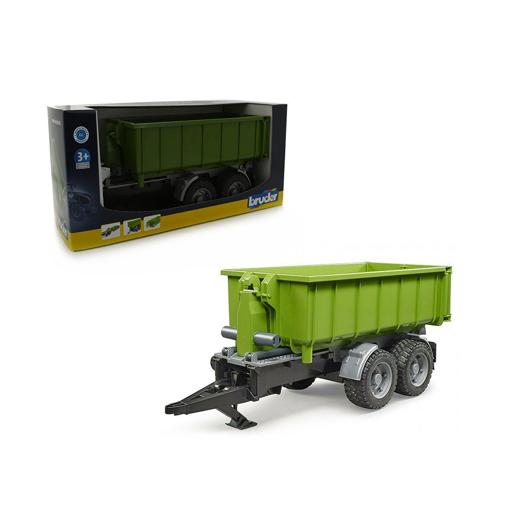 Bruder Licensed 1:16 Scale Roll Off Container & Trailer for Tractors Green