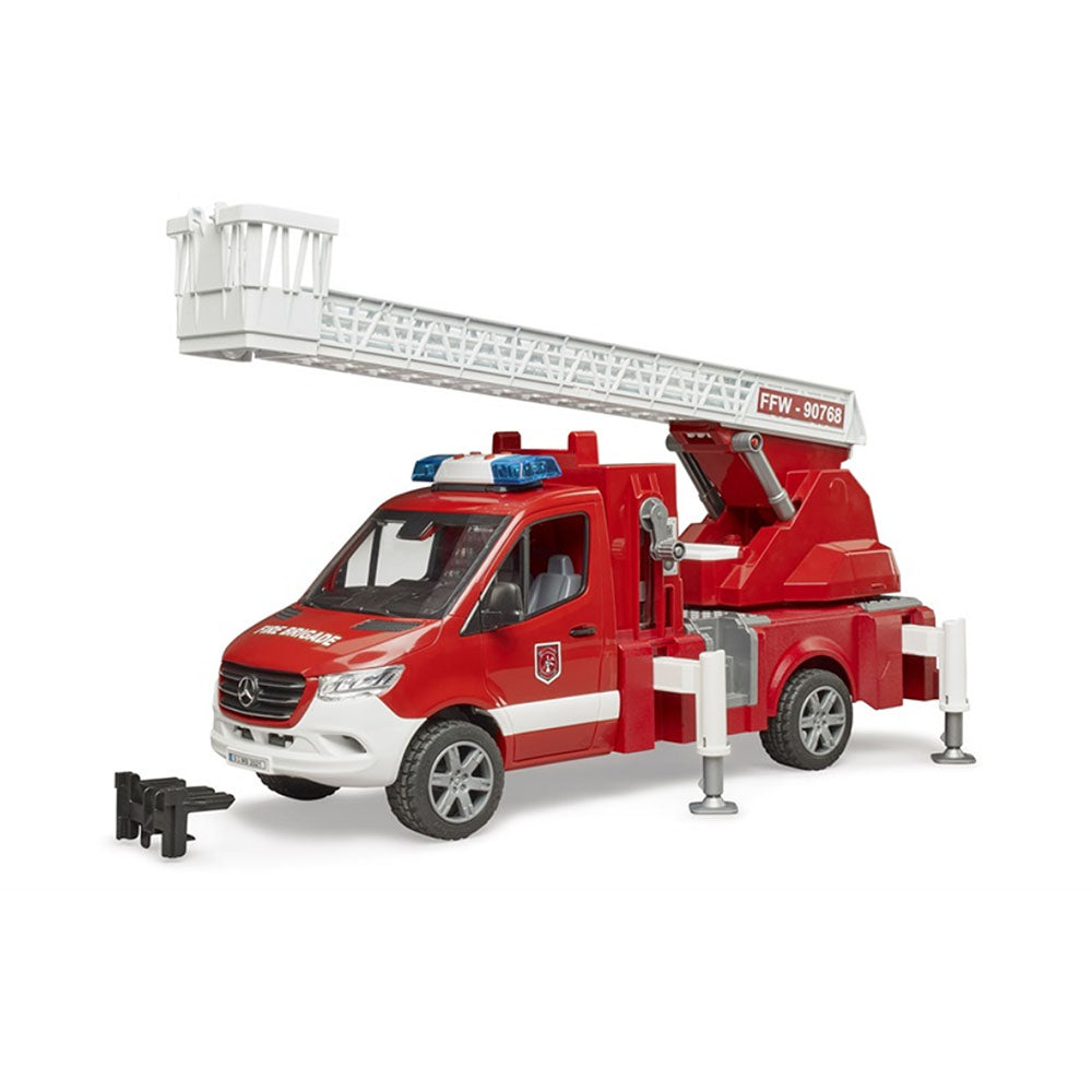 Bruder Licensed 1:16 Scale Mercedes G3 Sprinter Fire Engine With Ladder Model Toy Red