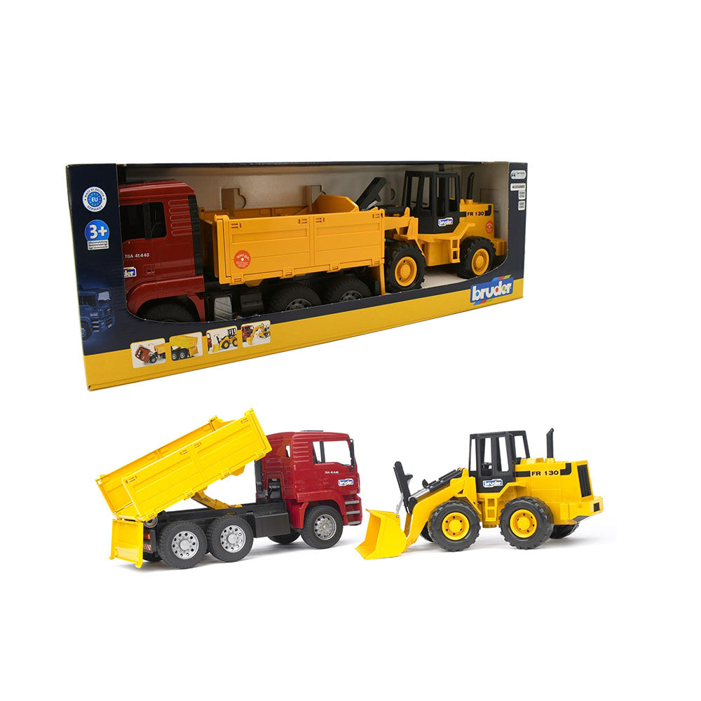 Bruder Licensed 1:16 Scale Man Tga Construction Truck With Articulated Road Loader Model Toy