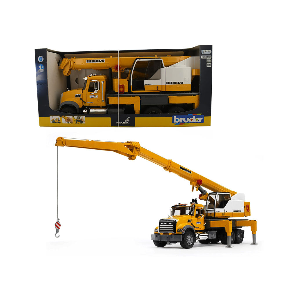 Bruder Licensed 1:16 Scale Mack Granite Liebherr Crane Truck Model Toy