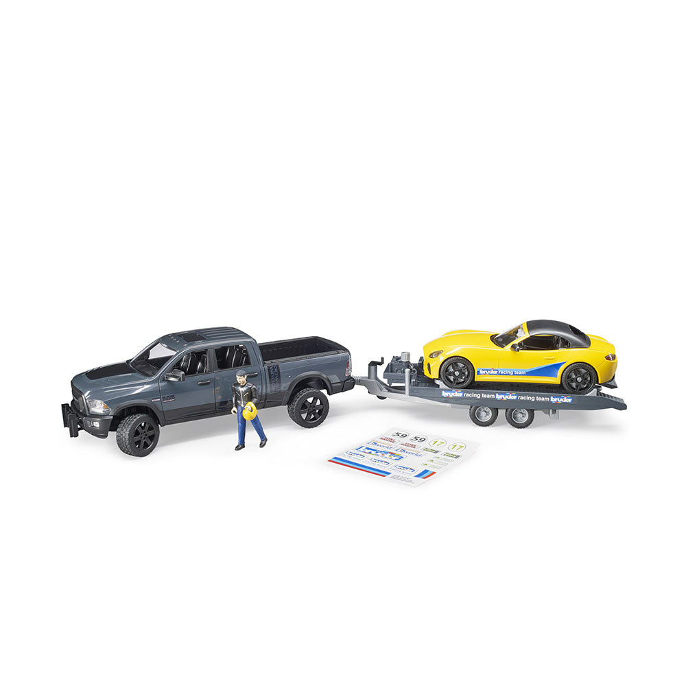 Bruder Licensed 1:16 Scale RAM 2500 Power Wagon & Bruder Road Racing Team Model