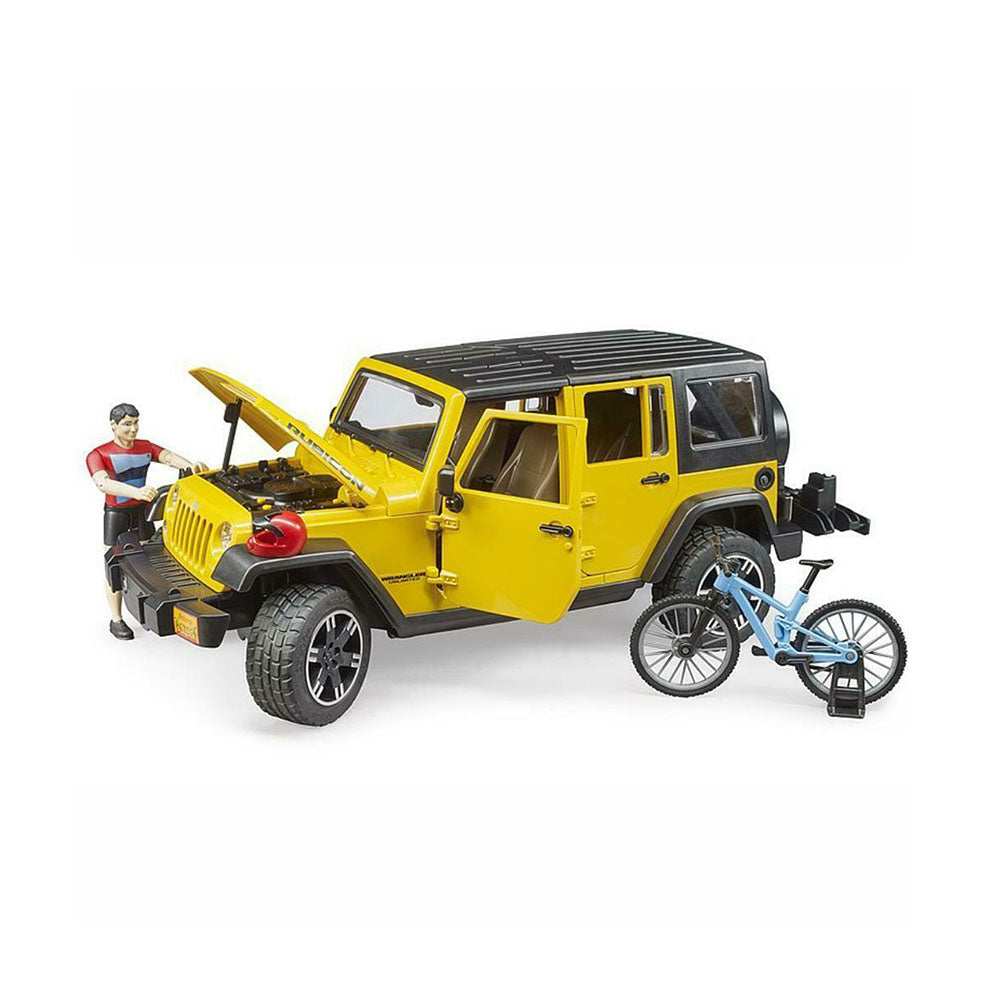 Bruder Licensed 1:16 Scale Jeep Wrangler Rubicon Unltmd 1 Mountain Bike + Cyclist