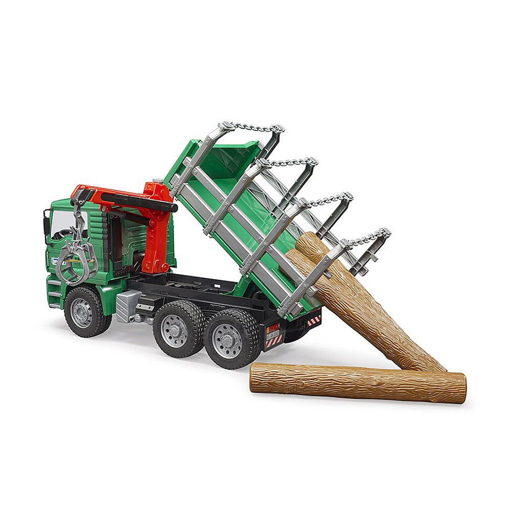 Bruder Licensed 1:16 Scale MAN TGA Timber Truck With Loading Crane & 3 Trunks Model Toy
