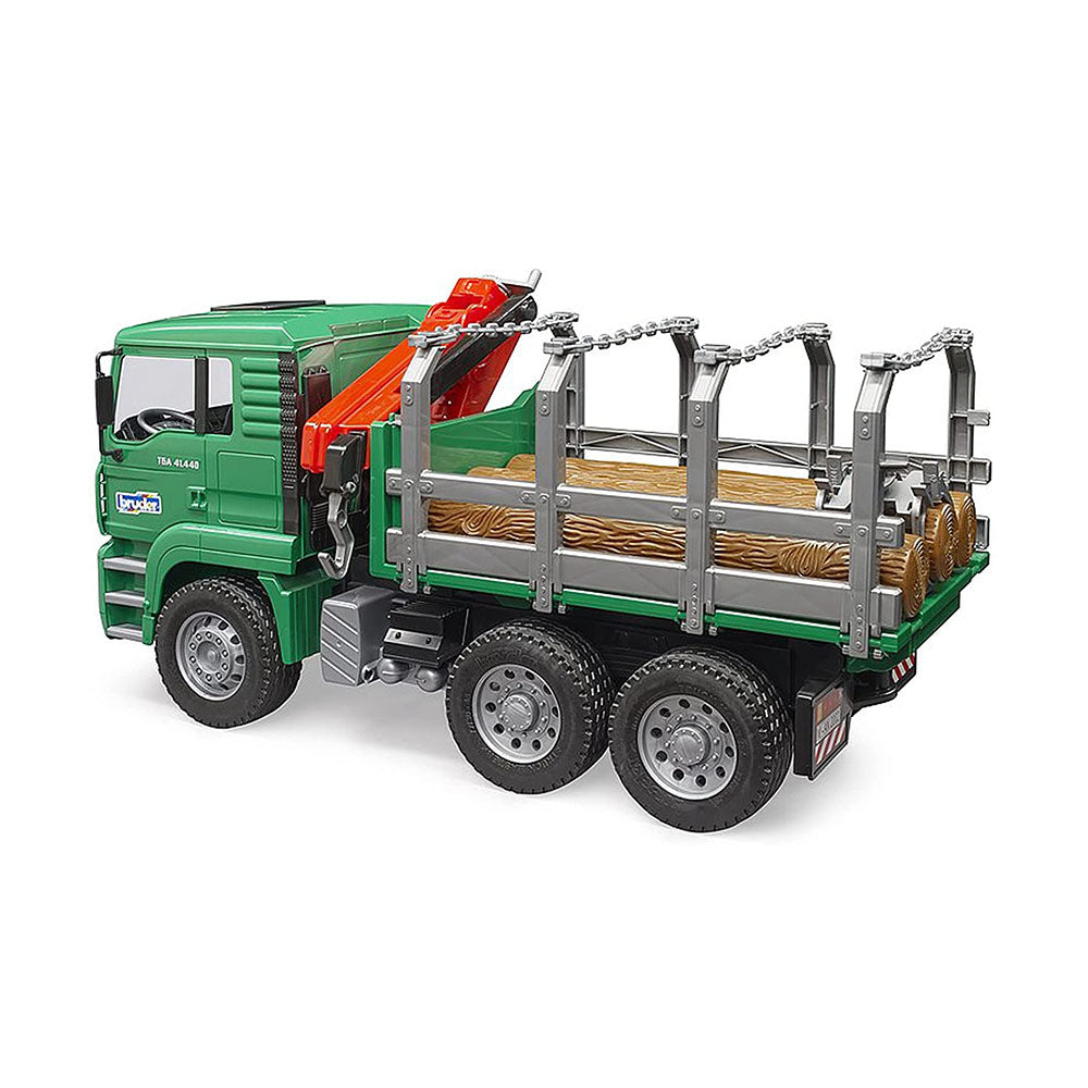 Bruder Licensed 1:16 Scale MAN TGA Timber Truck With Loading Crane & 3 Trunks Model Toy