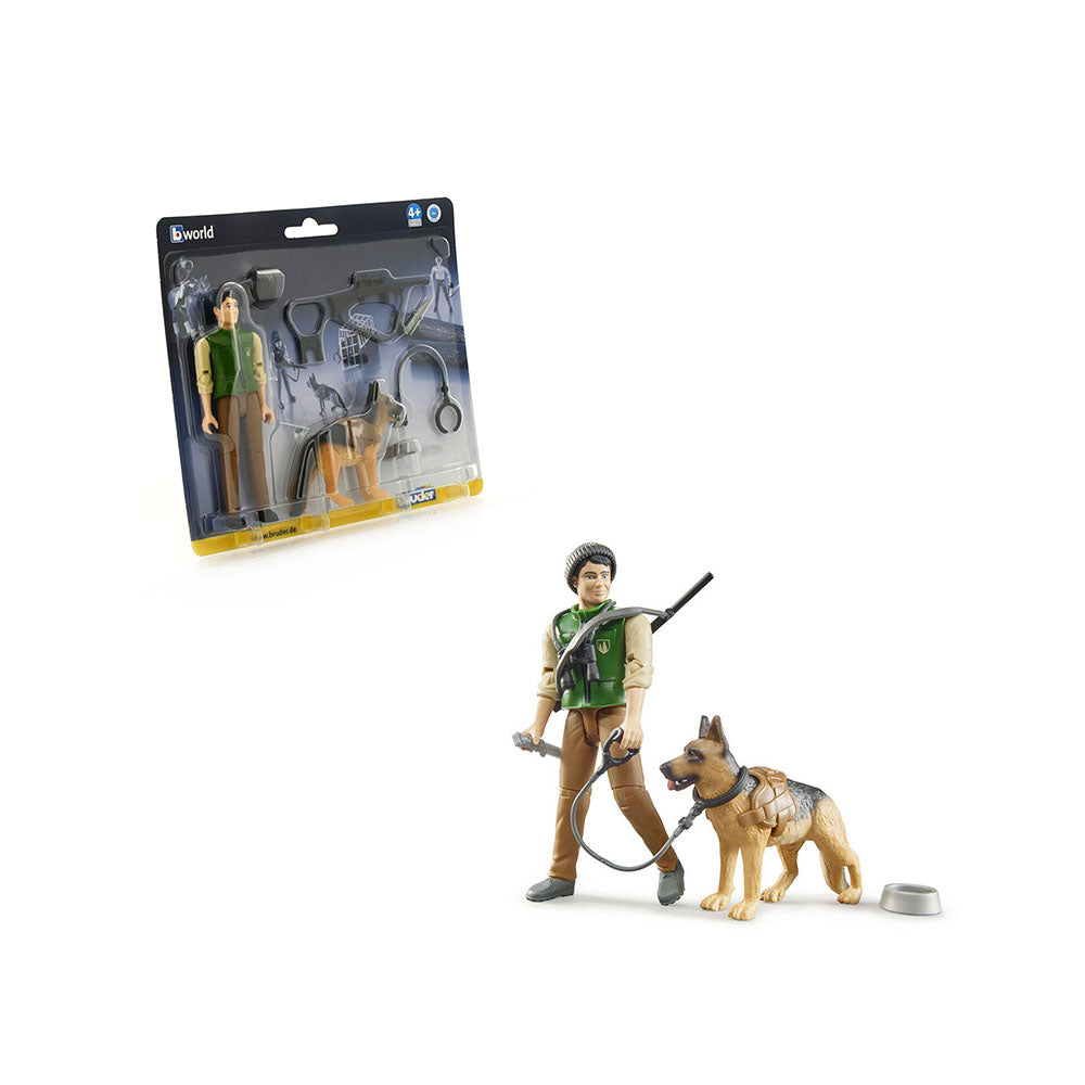 Bruder Licensed 1:16 Scale Bworld Forest Ranger With Dog & Equipment For Kids 4y+ Toy