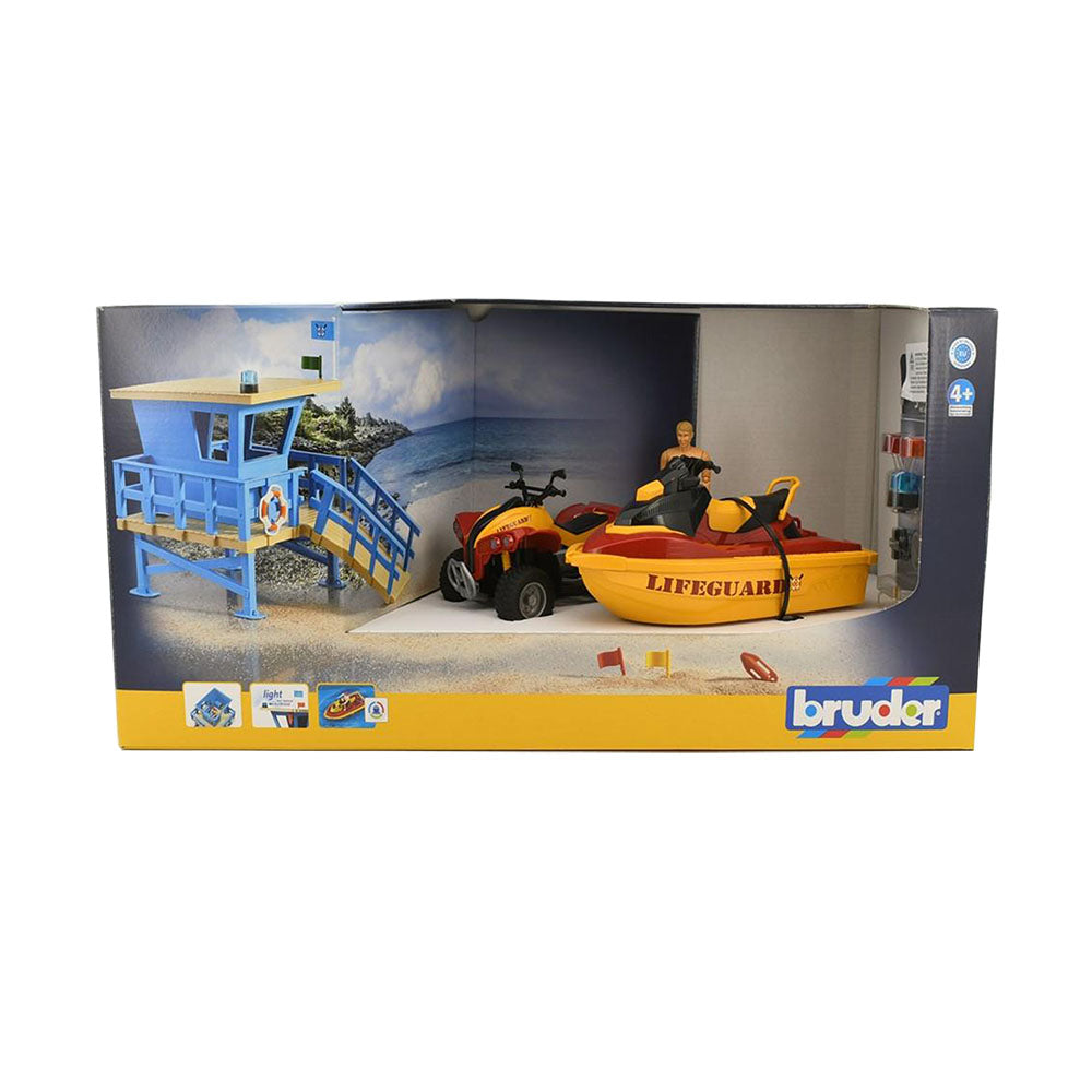 Bruder Licensed Life Guard Station With Quad & Personal Water Craft Model Toy