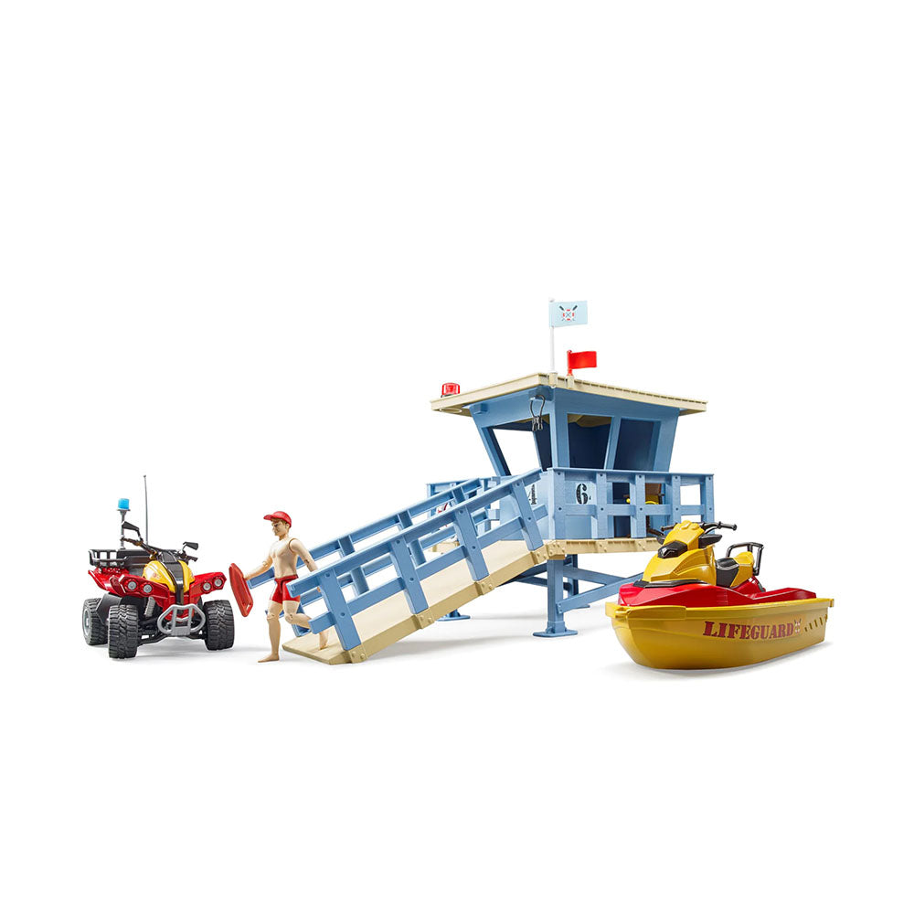 Bruder Licensed Life Guard Station With Quad & Personal Water Craft Model Toy