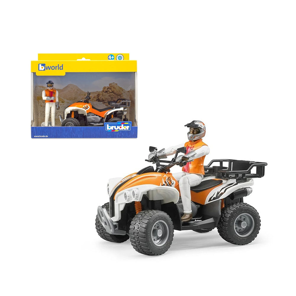 Bruder Licensed 1:16 Scale Bworld Quad with Driver With 4 Steel Strings And Tread Tyres