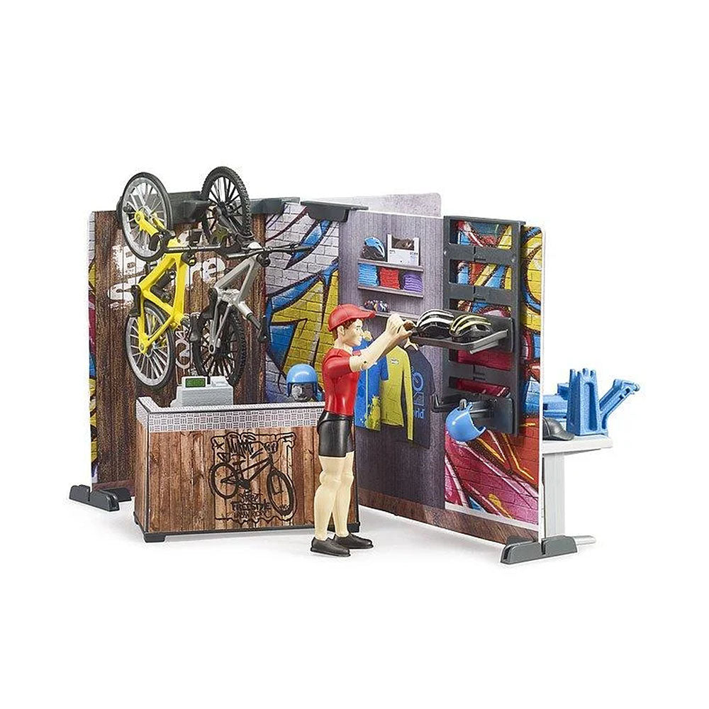Bruder Licensed 1:16 Scale Bike Shop with Service Workshop Comprehensive Shop Equipment