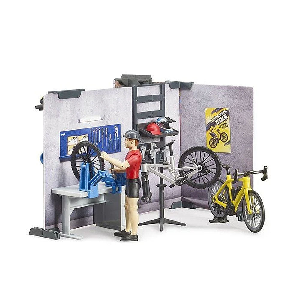 Bruder Licensed 1:16 Scale Bike Shop with Service Workshop Comprehensive Shop Equipment