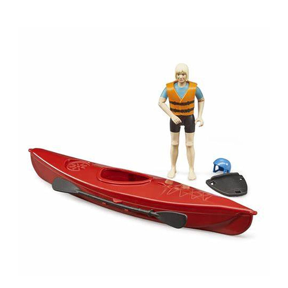 Bruder Licensed 1:16 Scale Bworld Kayak With Kayaker 3 Dimensional Moveable Limbs & Head