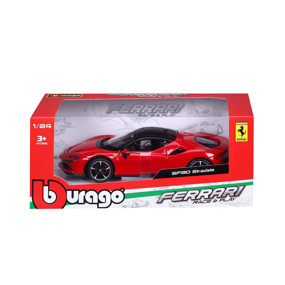 Bburago Licensed 1:24 Scale Ferrari R&P SF-90 Stradale Hybrid Red Diecast Model Car