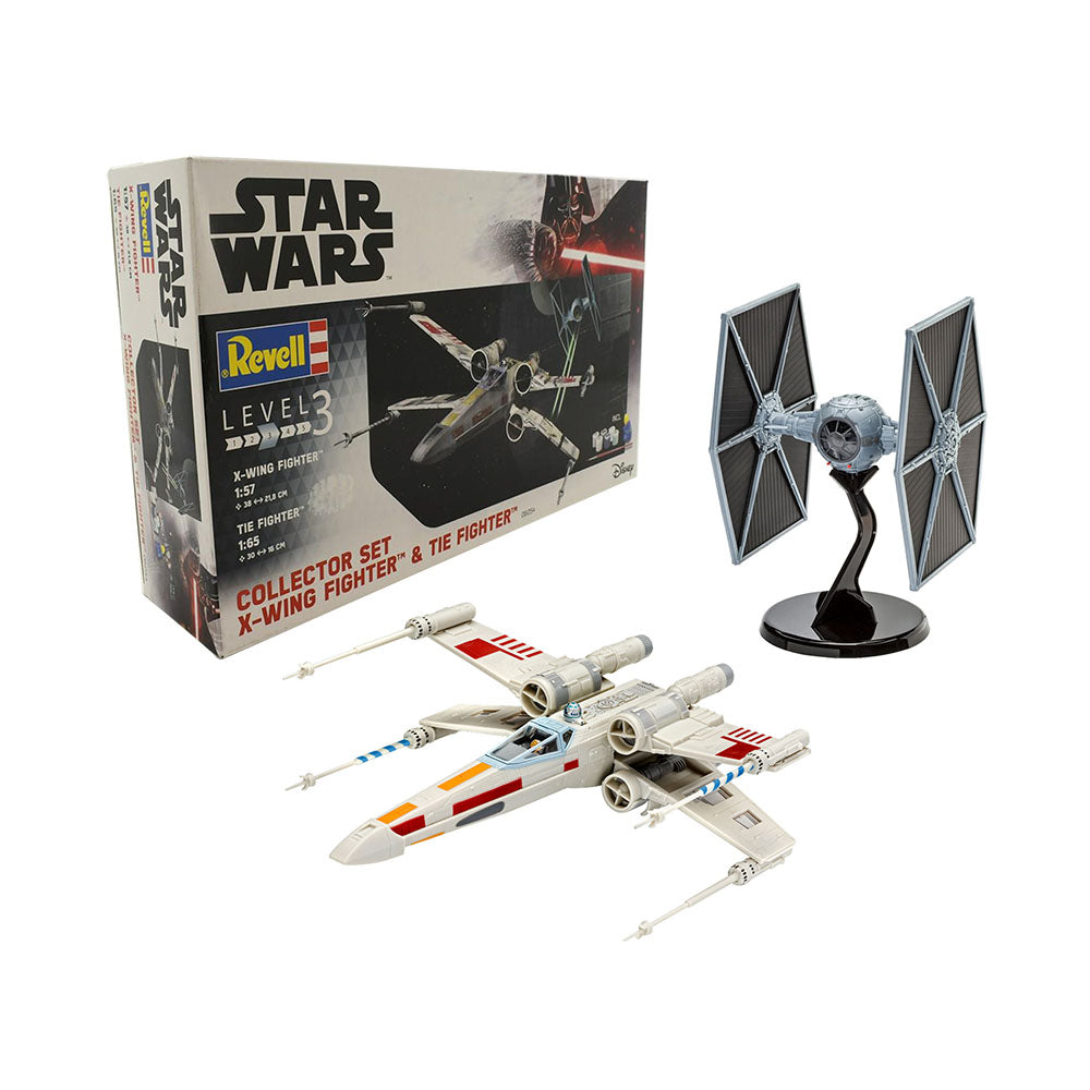Revell Licensed 1:57 Scale Star Wars X Wing Fighter & 1:65 Scale TIE Fighter Model Toy
