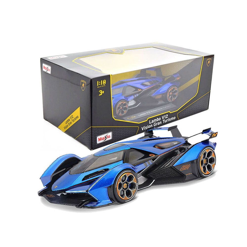 Maisto Licensed 1:18 Scale Lamborghini V-12 Vision Gran Turismo Diecast Model Blue