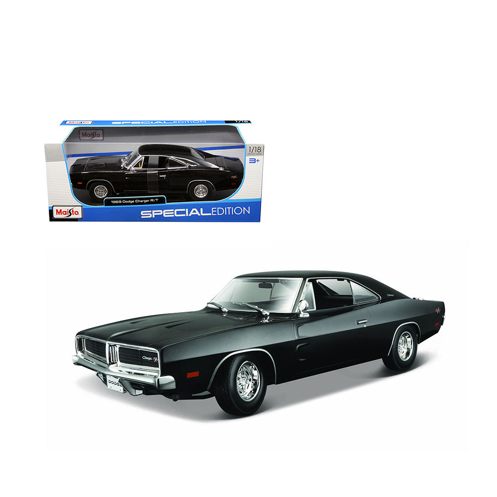 Maisto Licensed 1:18 Scale 1969 Dodge Charger R/T Diecast Model Car Black