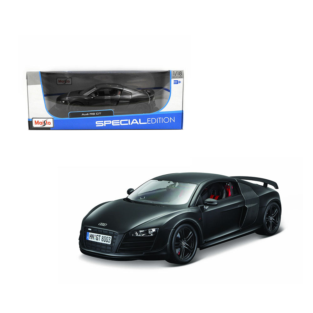 Maisto Licensed 1:18 Scale Audi R-8 GT Mat Diecast Model Car Black