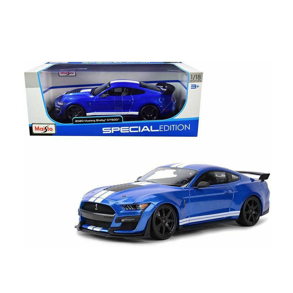 Maisto Licensed 1:18 Scale 2020 Ford Mustang Shelby GT-500 Blue Model Car