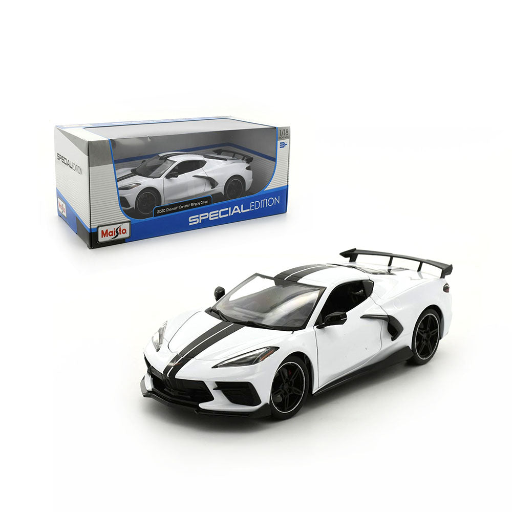 Maisto Licensed 1:18 Scale Diecast Car 2020 Chevrolet Corvette Stingray Coupe White