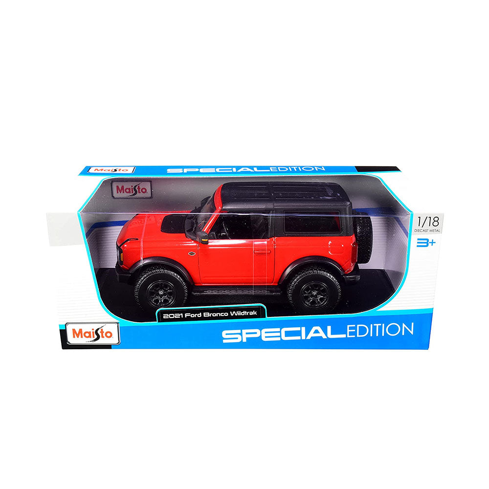 Maisto Licensed 1:18 Scale 2021 Ford Bronco Wildtrack Red Realistic Diecast Model Car