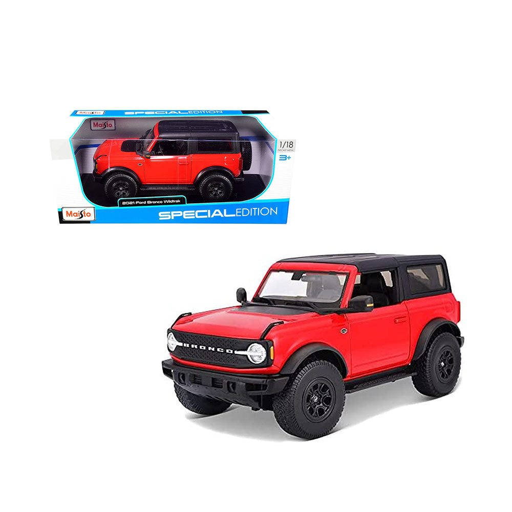 Maisto Licensed 1:18 Scale 2021 Ford Bronco Wildtrack Red Realistic Diecast Model Car