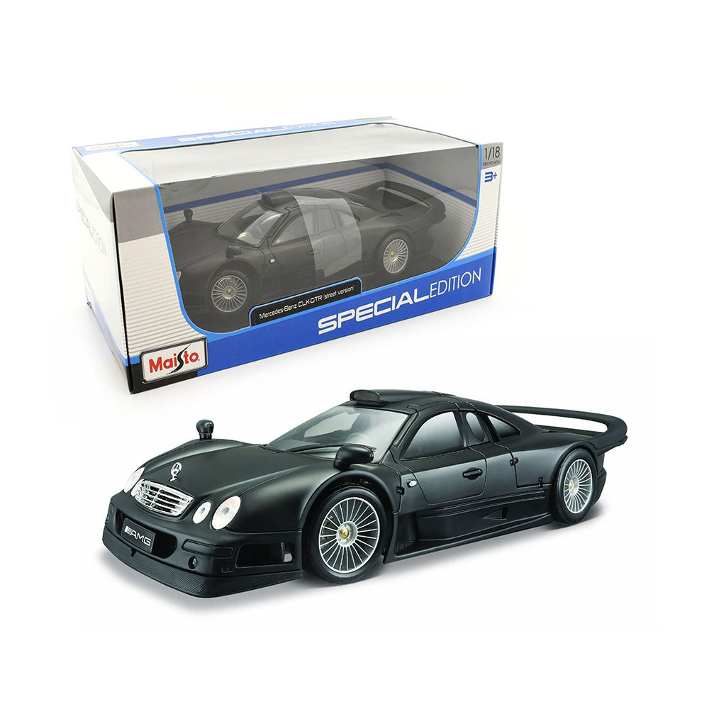 Maisto Licensed 1:18 Scale Mercedes Benz CLK GTR Street Edition 1998 Diecast Model Car Mat Black