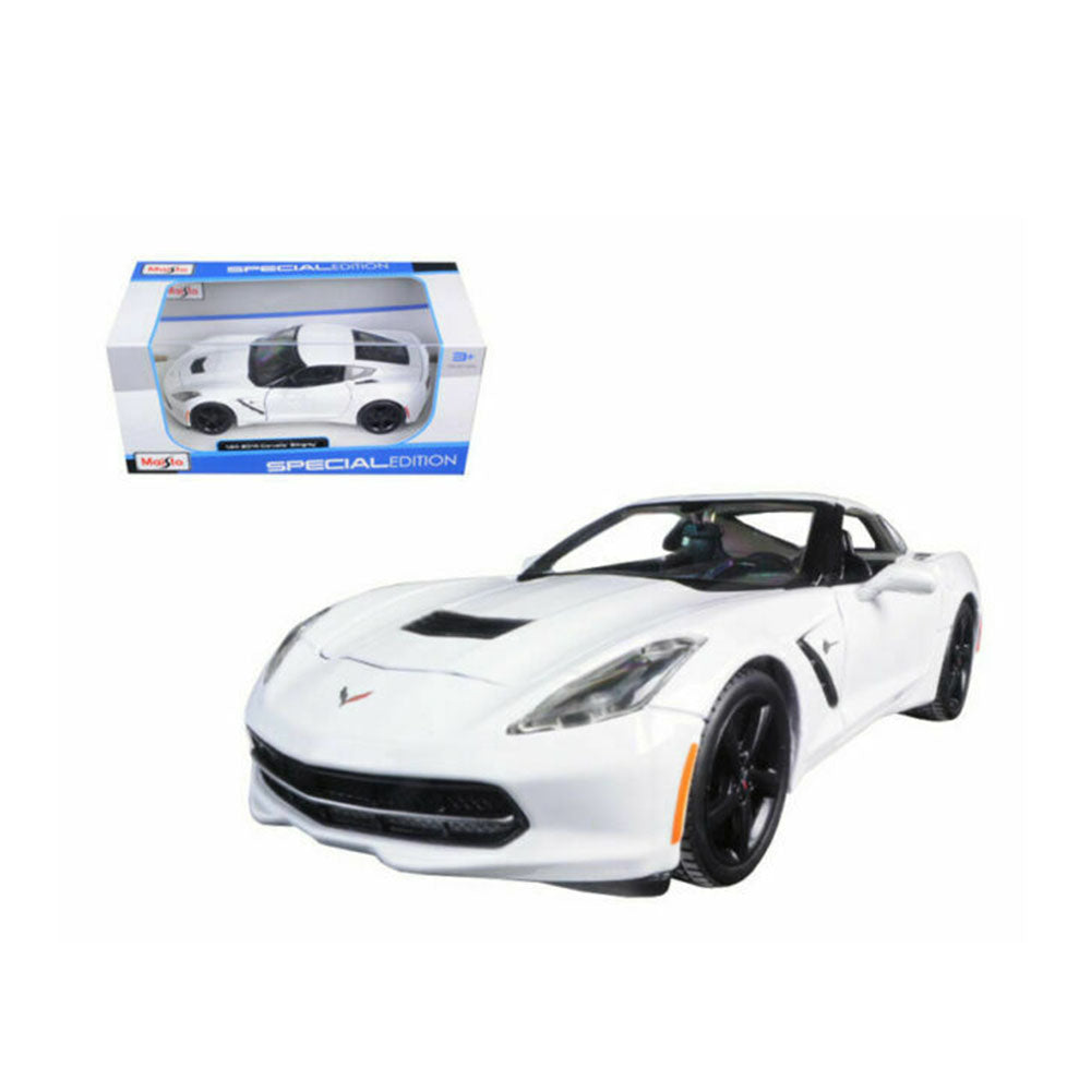 Maisto Licensed 1:24 Scale 2014 Chevrolet Corvette Stingray Coupe Diecast Model Car White