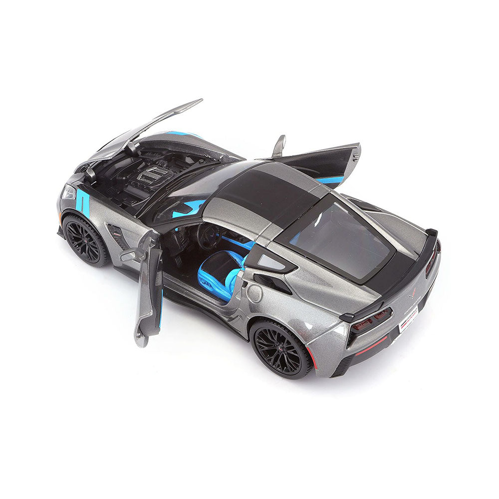 Maisto Licensed 1:24 Scale Chevrolet Corvette Grand Sport 2017 Diecast Model Toy Car Grey