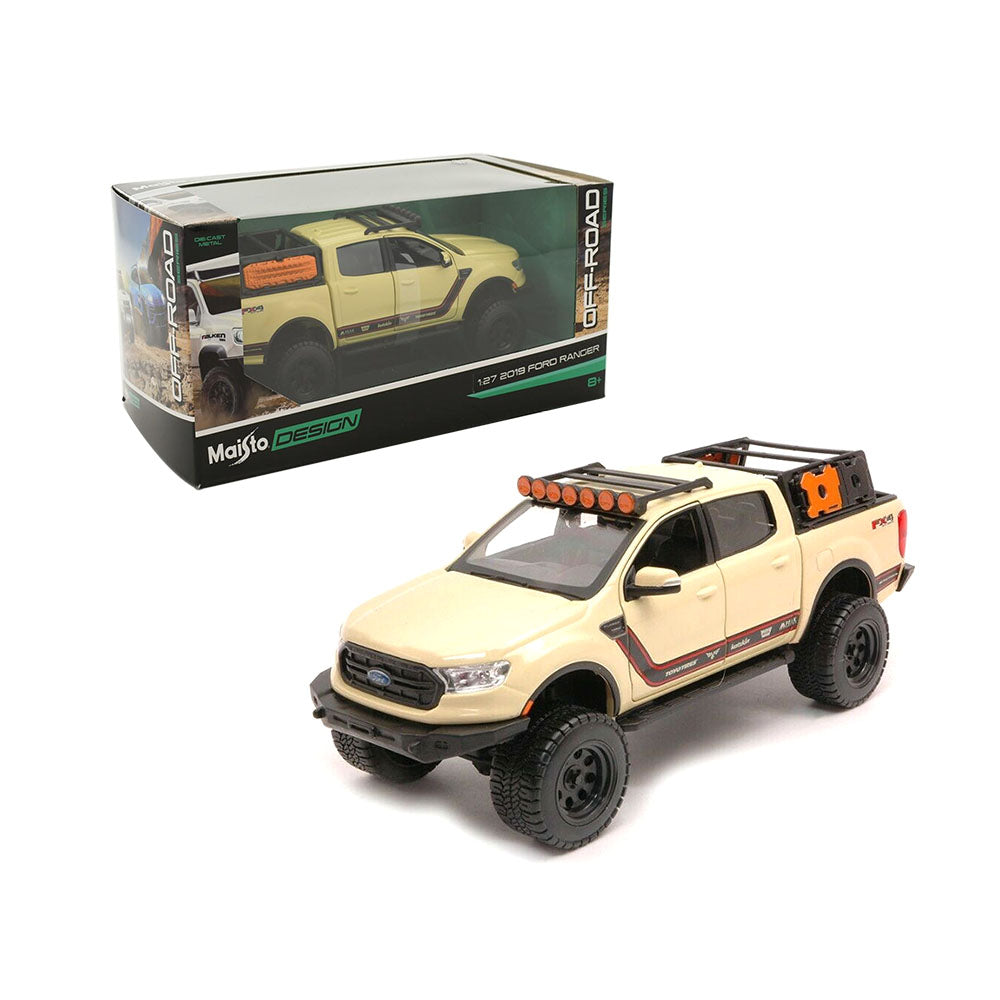 Maisto Licensed 1:24 Scale Design Off Road Ford Ranger 2019 Diecast Model Car Beige