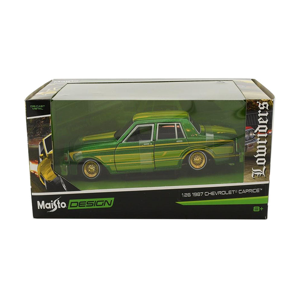 Maisto Licensed 1:24 Scale Design Lowriders Chevrolet Caprice 1987 Diecast Model Car Green