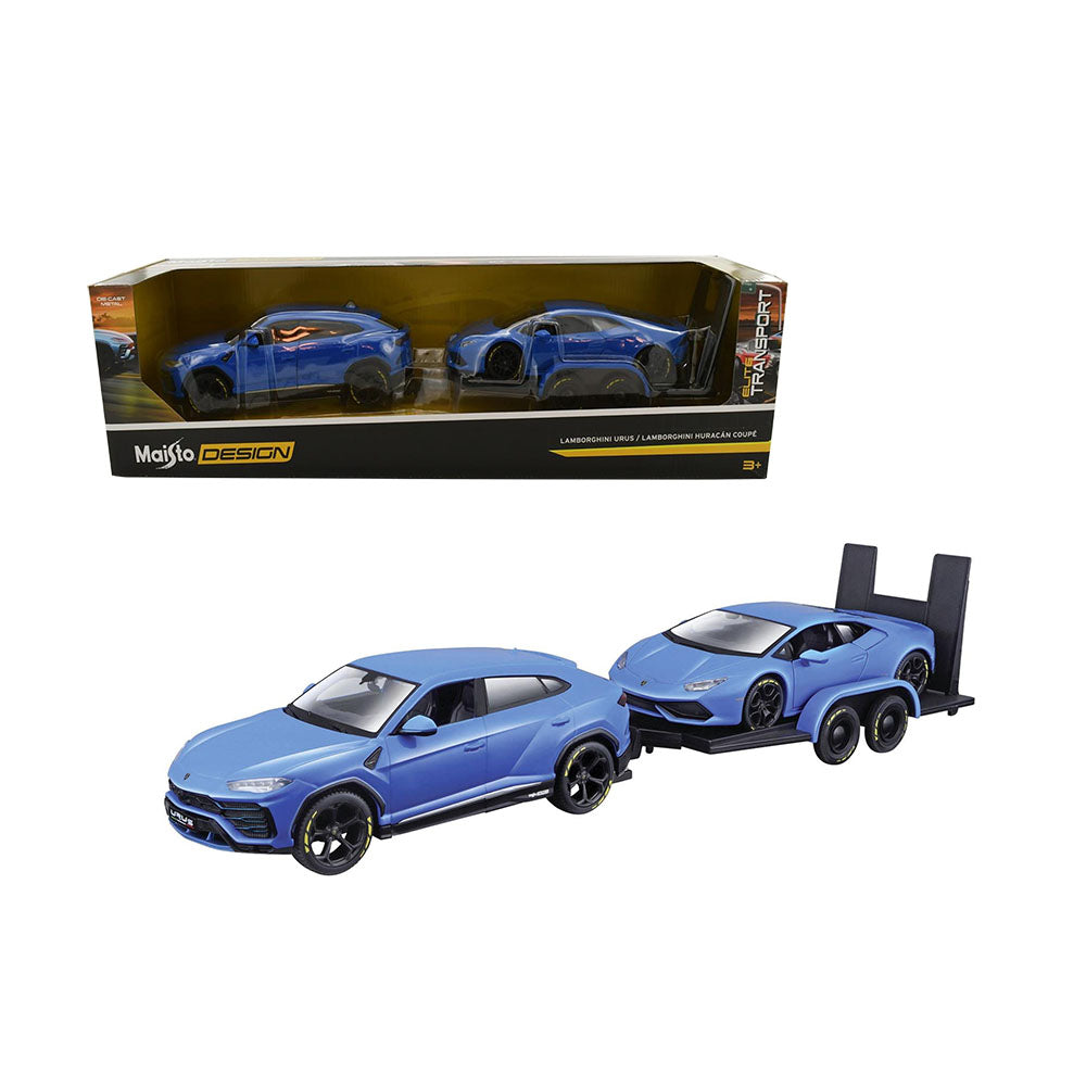 Maisto Licensed 1:24 Scale Design Elite Transport Lamborghini Urus & Huracan Model Car Blue