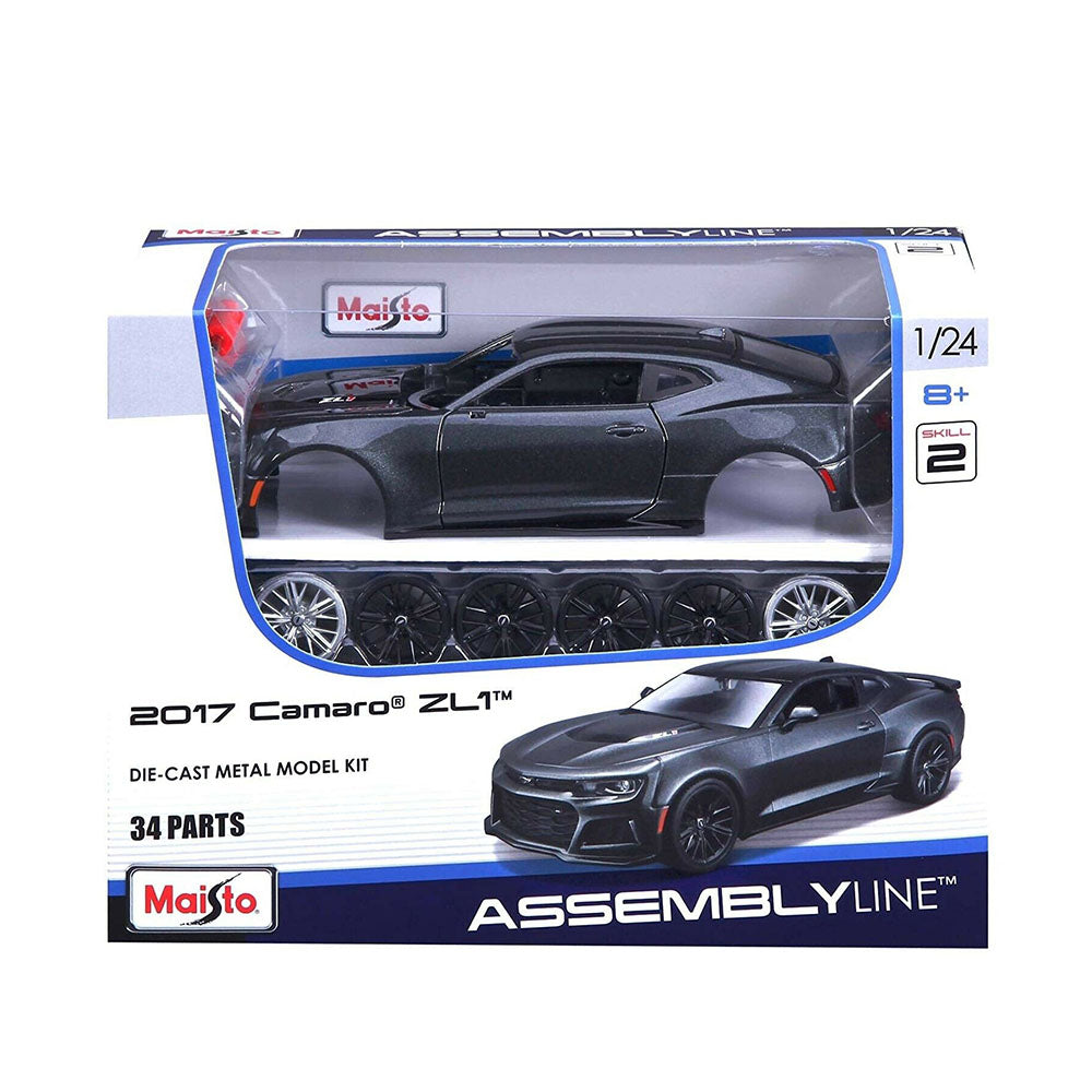 Maisto Licensed 1:24 Scale Assembly Line Kits 2017 Chevrolet Camaro ZL-1 Grey